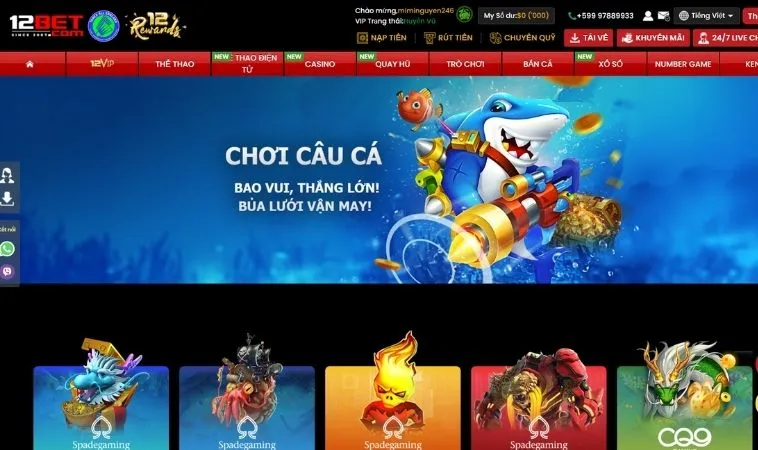 Bắn Cá Tại 12Bet: Trải Nghiệm Săn Thưởng Đỉnh Cao Với Đồ Họa Sống Động 1 Sảnh bắn cá tại 12Bet thiết kế đồ họa đẹp, ấn tượng