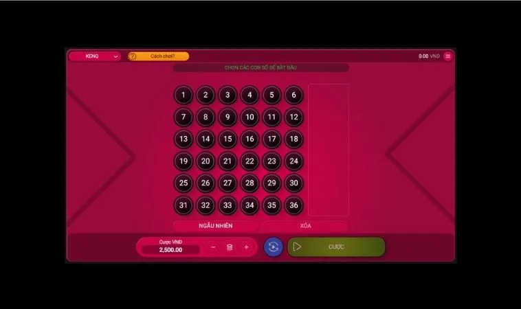 Cách Chơi Game Nhanh Keno Tại 12Bet Để Thắng Lớn Hấp Dẫn 2 Giao diện chơi game nhanh Keno tại 12Bet